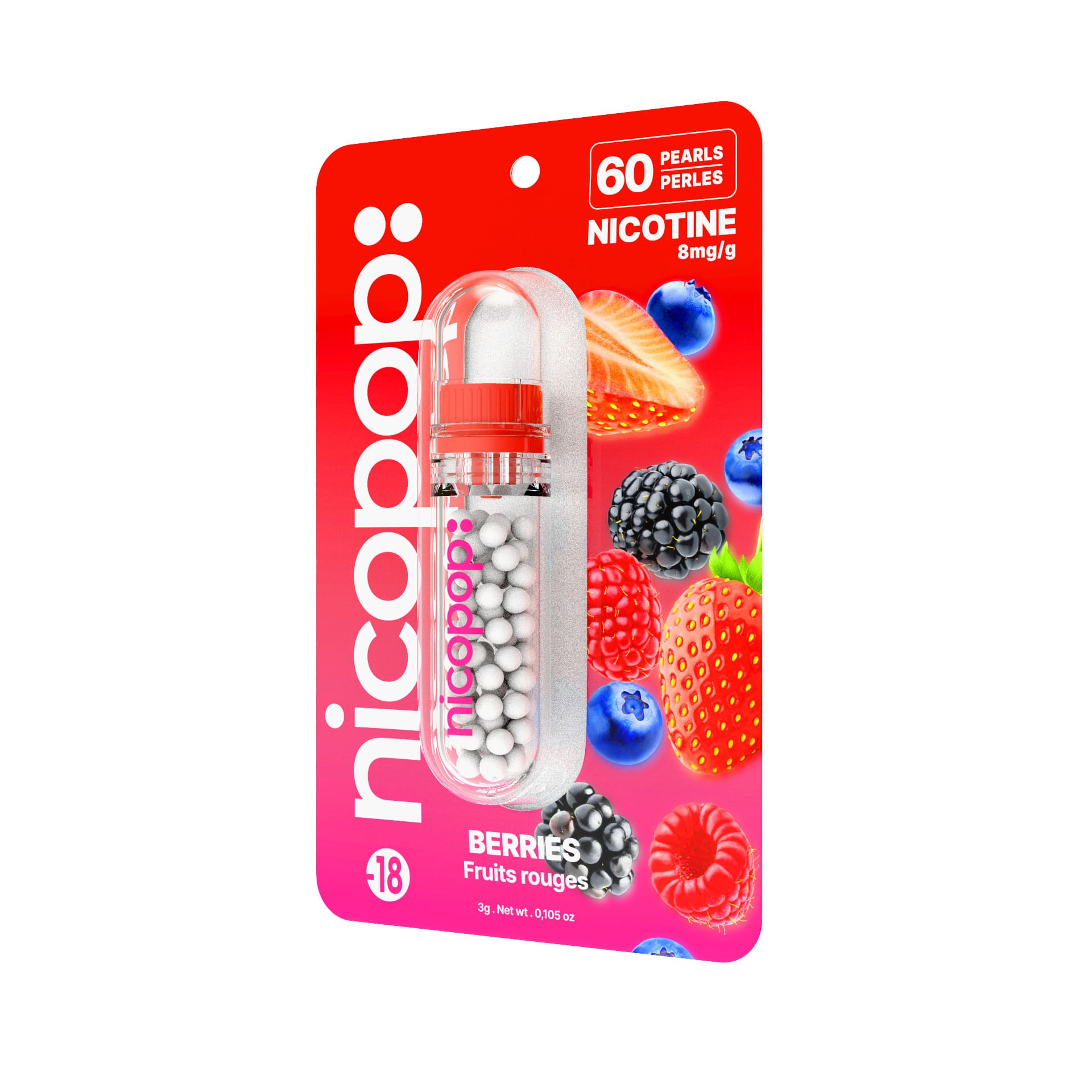 Nicopop - Berries Nicotine Pearls (8mg) - Side